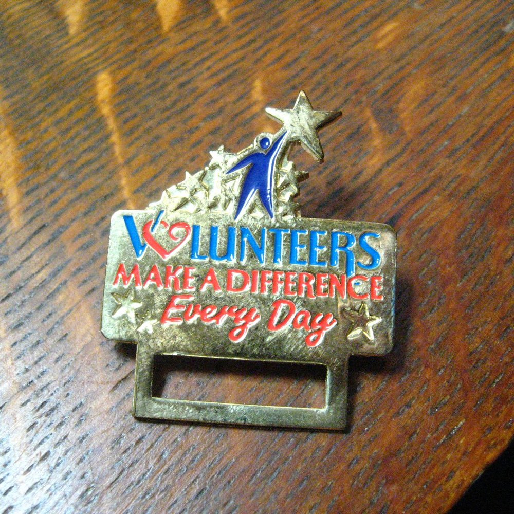 Volunteer Identification Holder Badge Lapel Pin